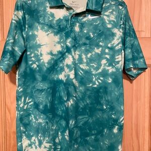 Nike Teal Tie-Dye Men's Polo Shirt